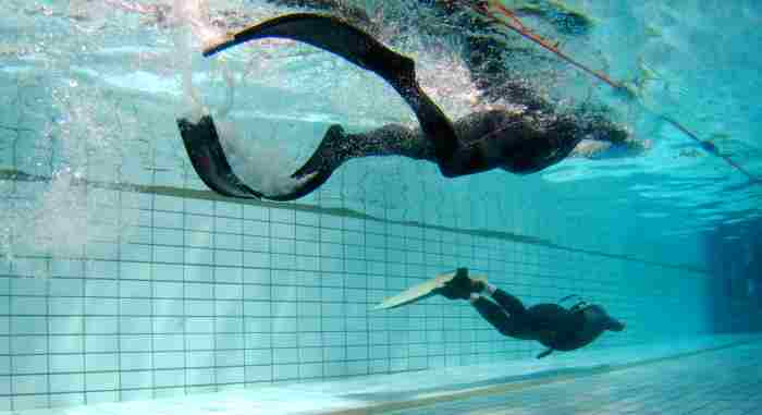 Most long freediving fins are 35 inches (88.9 cm) in length